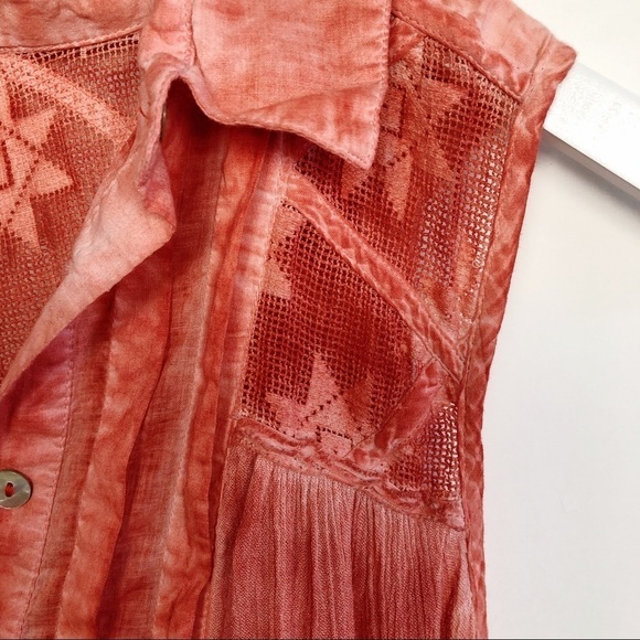 Free People Coral Henley Tunic Tank Top Size Small - Picture 5 of 13